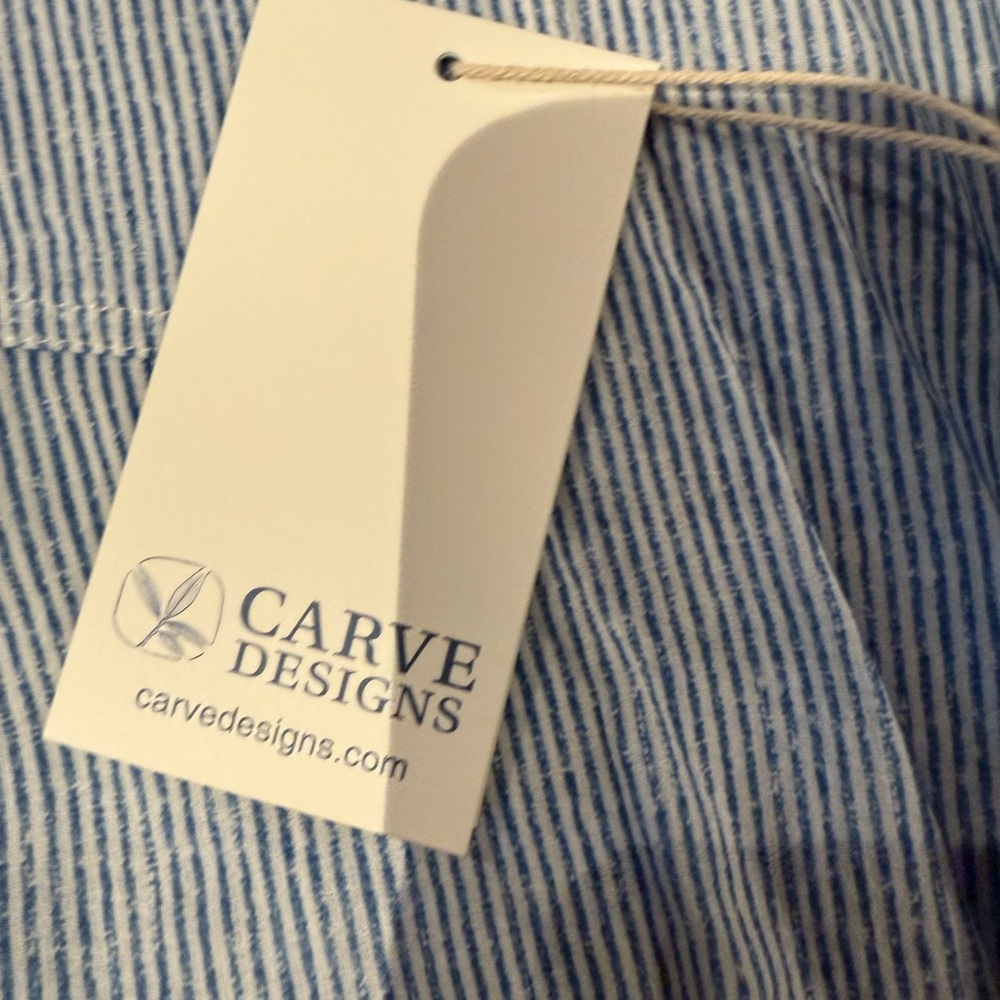 Carve Designs Dylan Gauze Blue Striped tunic